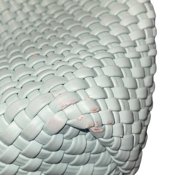 Rachel Zoe Aqua Woven Blue Hobo Shoulder Bag with matching pouch vegan leather - Picture 9 of 9